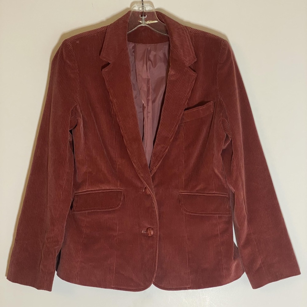 Vintage Sears JR Bazaar Corduroy Jacket Womens 9 Mauve Lined Japan 60s 70s‎ Chic